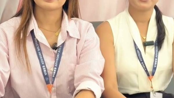 Two counsellors on the office sofa